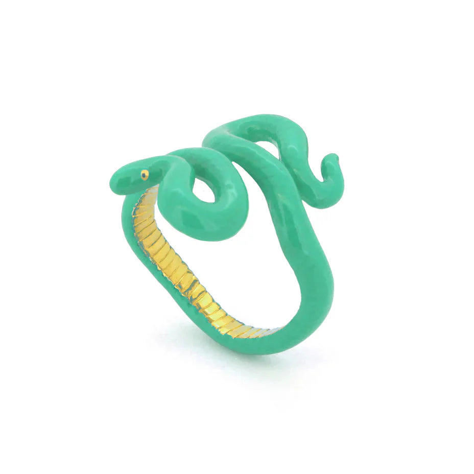 'S' Green Candied Snake Ring Jewellery Good After Nine TH 