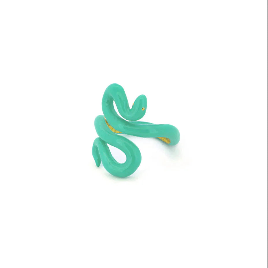 'S' Green Candied Snake Ring Jewellery Good After Nine TH 