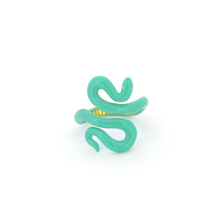 'S' Green Candied Snake Ring Jewellery Good After Nine TH 