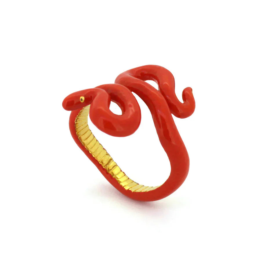 'S' Red Candied Snake Ring Jewellery Good After Nine TH 