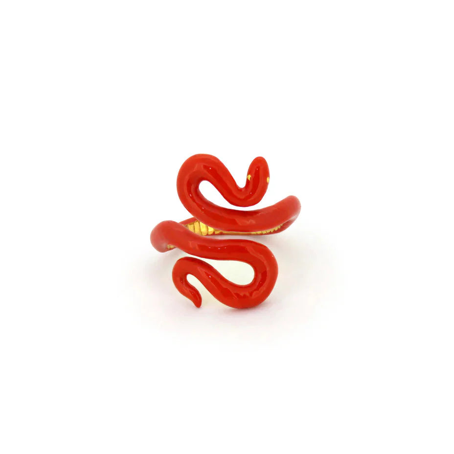 'S' Red Candied Snake Ring Jewellery Good After Nine TH 