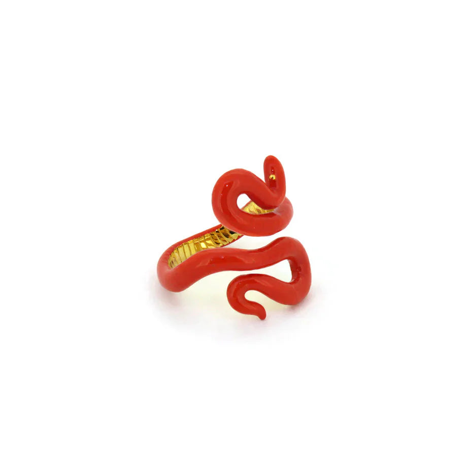 'S' Red Candied Snake Ring Jewellery Good After Nine TH 